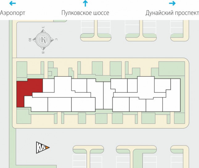 Трёхкомнатная квартира 75.41 м²