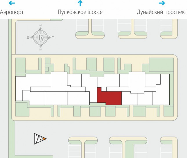 Двухкомнатная квартира 53.82 м²