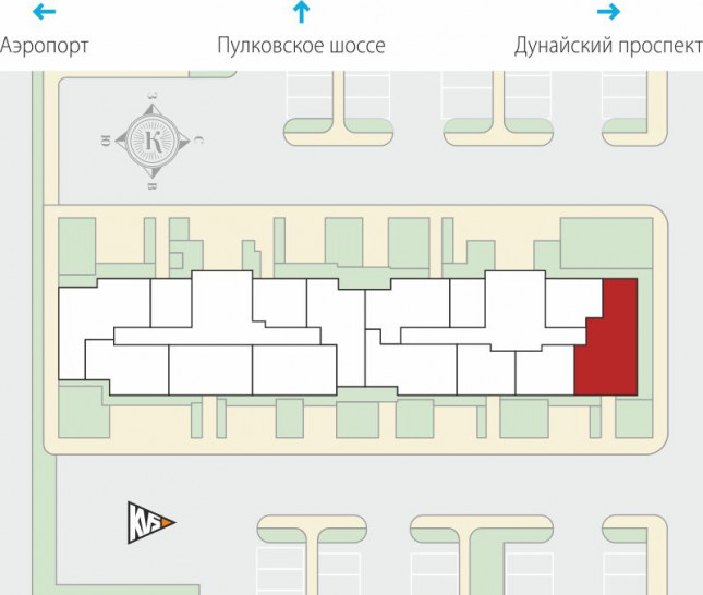 Трёхкомнатная квартира 71.49 м²